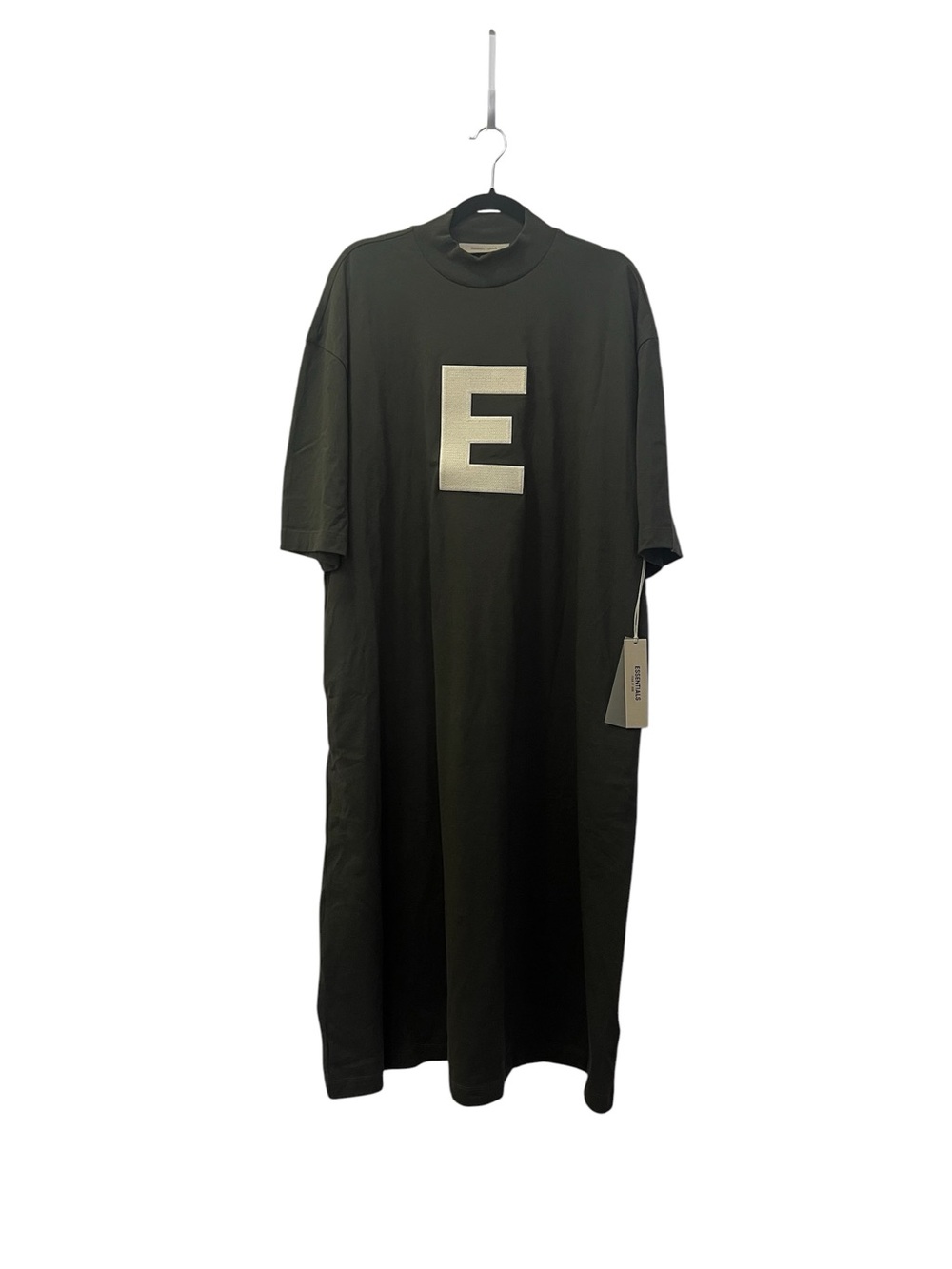 Fear of God | Essentials Oversized “E” Logo Olive Green T-Shirt Dress NWT